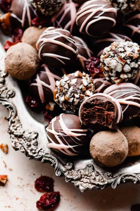 homemade black forest chocolate truffles - Blue Bowl Homemade Chocolate Truffles, Homemade Truffles, Gingerbread Cake, Bowl Recipes, Chocolate Nuts, Chocolate Sprinkles, Dried Cherries, Holiday Cookie, Blue Bowl