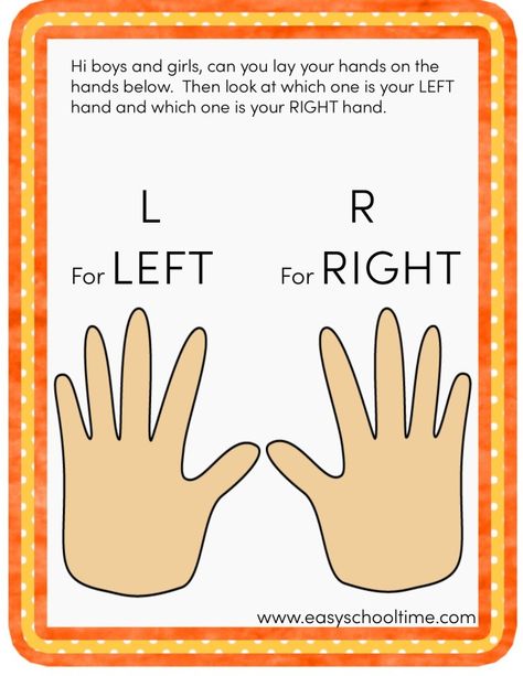 Left and Right Hand Workbook Left And Right Hand Printable, Body Parts Preschool Activities, Body Parts Preschool, Hi Boy, Homeschool Printables, New Class, You Lied, Which One Are You, Flash Cards