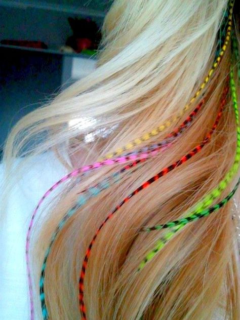 Salon approved feather hair extensions in colorful grizzly.  A rainbow of soft REAL rooster feathers.  8 long feathers, slender and no fluff and ALL GRIZZLY    Easy to install yourself with out the need of any special tools...well maybe a friend to help:)  Can be washed, curled, and flat ironed just like your normal hair.  If taken care of they will last for months. Feathers will be between 9-11 inches long.  I always send out the longest feathers I have in stock.  longer ones may sneak in but I Straight Iron, Hair Feathers, Hair Extension Care, Feather Extensions, Straightening Iron, Feather Hair Extensions, Long Hair Extensions, Feather Hair, Extensions Hair