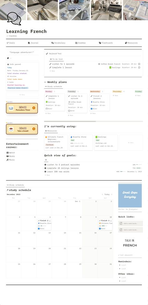 #Organisation #Notion_For_Language_Learning #Language_Learning_Routine #Notion_Flashcards Good Notes Language Learning, Goodnotes Language Learning Template, Language Notes Template, Notion Template Ideas Language Learning, Notion For Language Learning, French Study Plan, Language Learning Notes Aesthetic, Notion Language Template, Notion Flashcards