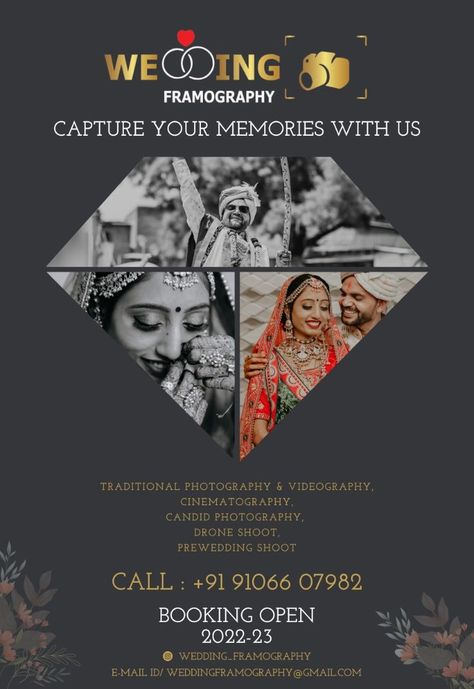 wedding photography booking open Wedding Ads Creative, Wedding Photography Ads Design, Post Wedding Stills, Iterative Design, Creative Wedding Photography Indian, Wedding Photography Templates, Wedding Photography Marketing, Business Card Design Photography, Cards Photography