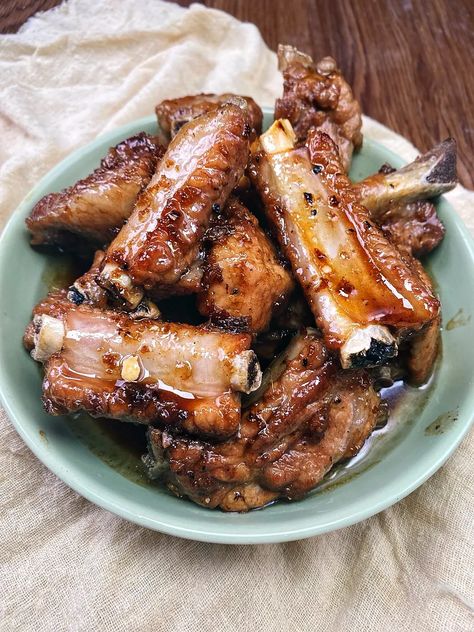 Sweet and Sour Pork Ribs - TheCantoneseCook Sweet And Sour Pork Ribs, Cantonese Recipes, Scallion Pancakes Chinese, Rice And Gravy, Cantonese Food, Cantonese Cuisine, Scallion Pancakes, Sweet And Sour, Food Categories