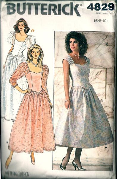 Butterick Patterns Vintage, Patron Vintage, Wedding Dresses Cinderella, Fancy Wedding Dresses, Dress Sleeve Length, Butterick Pattern, Dress Making Patterns, Bodice Dress, Butterick Sewing Pattern