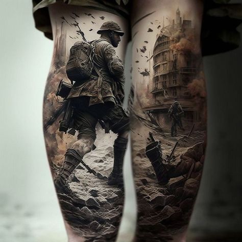 Legs Tattoo, Soldier Tattoo, Patriotic Tattoos, Army Tattoos, Manga Tattoo, Military Tattoos, Original Tattoos, Leg Sleeve Tattoo, Tattoo Project