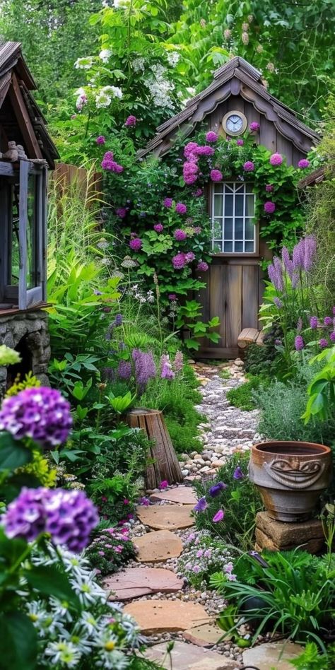 Country Garden Ideas, Cottage Garden Ideas, Functional Garden, Garden Nook, Front Yard Garden Design, Patio Plants, Charming Garden, Garden Pathway, Jolie Photo