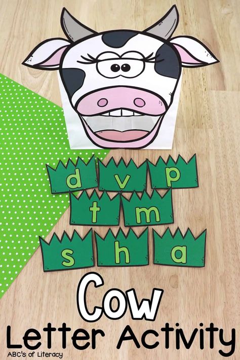 Farm Language Activities Preschool, Farm Kindergarten, Printable Cow, Language Activities Preschool, Name Activities Preschool, Farm Week, Letter Activity, Preschool Farm, Farm Animals Preschool