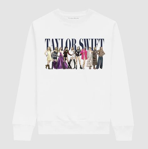 Taylor Swift's Eras Merch Pays Tribute to Her 10 Former Albums Taylor Swift Top, Taylor Swift Tops, Taylor Swift Merchandise, Taylor Swift Eras, White Crewneck, White Crew Neck, Eras Tour, Long Sleeve Sweatshirts, Official Store