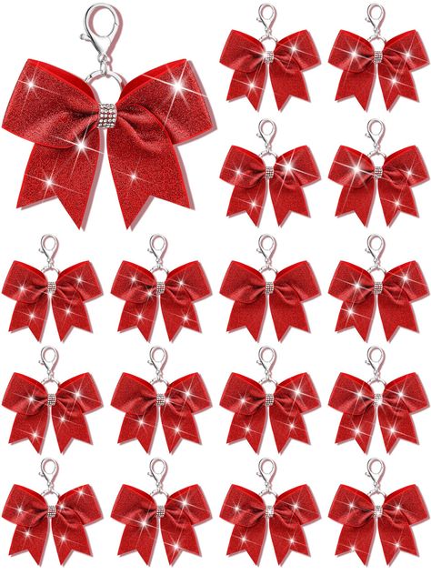 PRICES MAY VARY. What You Will Get: each package includes 16 pieces of cheer bow keychains, nice for quantity users and suited for various occasions; These cheerleader bow keychains are embellished with a glittery finish, making them decorative charms, and the adequate quantity will meet your various needs Multi Purpose Use: these glitter bow keychains are versatile and can be applied in various ways; They make nice gifts for many occasions, fantastic decorative elements for parties, or charming Cute Cheer Gifts, Cheer Bow Keychain, Cheer Keychain, Cheer Competition Gifts, Cheer Decorations, Cheerleading Accessories, Cheer Banquet, Cheerleader Gifts, Cheerleading Bow