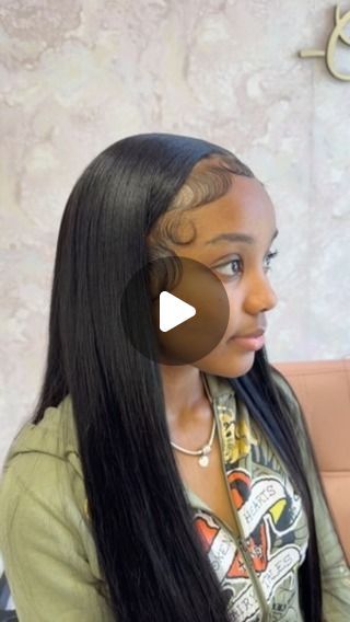 $10 off if you come braided down💕 on Instagram: "Middle part quick weave 💕
( first attempt on fluffy edges ) 

#hair #hairtiktok #ponytail #blackgirl#browardhairstylist #hairmiami #fortlauderdalehairstylist #hairstylist #laceinstall #hairislife #babyhairs #wiginstall #hairstyles #hair #blackgirlmagic #hairtutorial#closureinstall #blackgirlhair #fyp 
#frontalinstallation #bride #bridehair #weddinghair" Middle Part Long Quick Weave, Middle Part Straight Hair Quick Weave, Middle Part With Edges, Straight Black Weave Middle Part, Middle Part Edges, Middle Part Flipped Ends Black Women, Quick Weave Hairstyles Middle Part, Quick Weave Middle Part, Middle Part Jet Black Wig