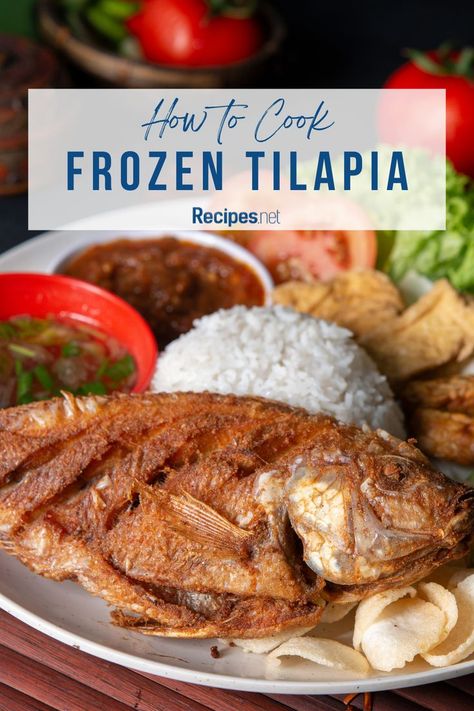 Cooked Tilapia on a Plate - Fish Recipes How to Cook Frozen Fishes Talapia Ideas Frozen, Tilapia Dinner Ideas, Whole Tilapia Recipes, Quick Fish Recipes, How To Cook Tilapia, Tilapia Dinner, Filet Recipes, Go To Recipes, Frozen Tilapia