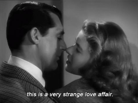 This Is A Very Strange Love Affair GIF - Affair LoveAffair StrangeLoveAffair - Discover & Share GIFs Notorious Movie, Movie Kisses, Robert Pattinson Twilight, Kissing Quotes, Jean Gabin, Old Hollywood Movies, Best Kisses, Ingrid Bergman, Lauren Bacall