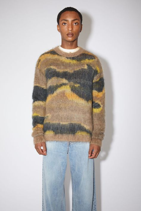 Acne Studios – Men’s Knitwear Acne Studios Sweater, Acne Studio, Knit Vest Pattern, Loose Fit Jeans, Knitwear Fashion, Knitwear Men, Men's Knit, Knitting Designs, Crew Neck Sweater