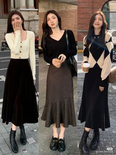 Edgy Romantic Style, Rok Outfit, Long Skirt Fashion, Long Skirt Outfits, 2024 Style, Korean Girl Fashion, Classy Casual Outfits, Long Skirts, Vestidos Vintage