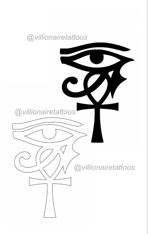 Egyptian Eye Tattoo Stencil, Anhk Tattoos Men, Ankh And Eye Of Horus Tattoo, Ahnk Tattoo Stencil, Ankh Eye Of Horus Tattoo, Ankh Stencil, Anhk Tattoos For Women, Ankh Neck Tattoo, Anhk Tattoos Egyptian