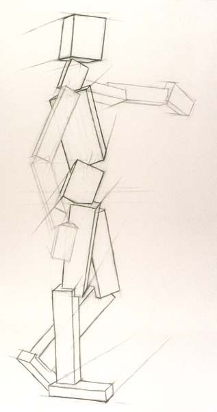 blocked figure Human Figure Geometric Shapes, Cube Figure Drawing, Geometric Human Figures, Block Figure Illustration, Block Sketching, Geometric Figures Drawing, Basic Perspective, Drawing Essentials, Geometric Building