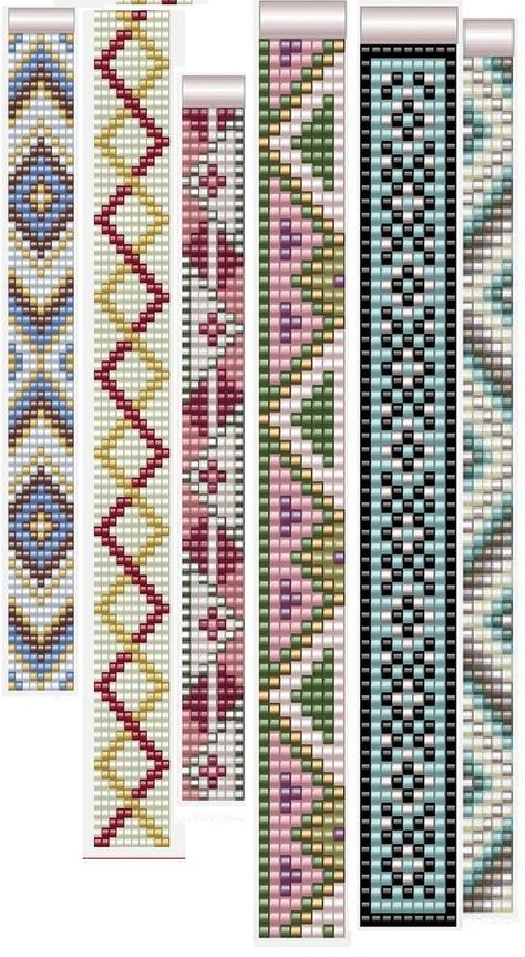 Loom Bead Patterns, Bead Loom Kits, Seed Bead Bracelet Patterns, Miyuki Beads Pattern, Bead Loom Designs, Loom Jewelry, Bead Crochet Patterns, Bead Loom Pattern, Loom Bracelet Patterns