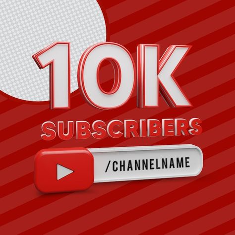 10k subscribers with channel name 3d | Premium Psd #Freepik #psd #10k #gold-post #red-gold #luxury-post 10k Subscribers Youtube, 10 K Subscribers, Successful Youtuber, Pikachu Cat, 10k Subscribers, Freefire Background For Editing, Youtube Names, Wallpaper Minimalist, Email Signature Templates