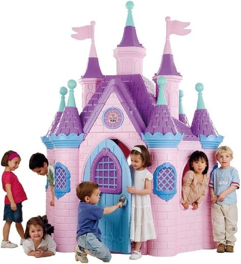 Princess Doll House, Castle Playhouse, Toddler Playhouse, Casa Disney, Princess Palace, Pink Castle, Kids Outdoor Play, Playhouse Outdoor, Princess Castle