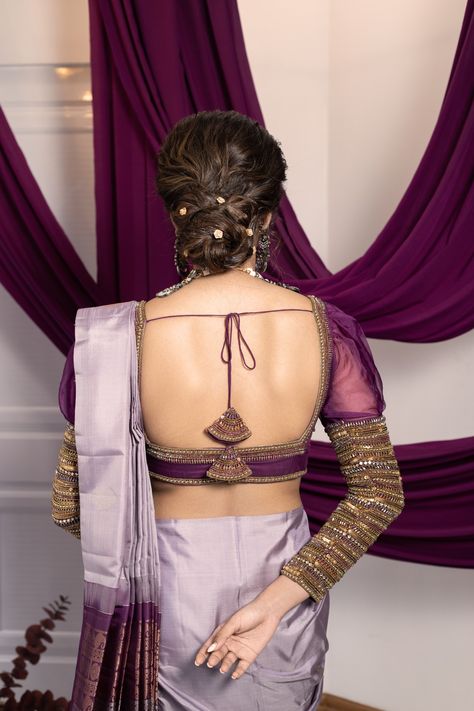 Heavy Blouse Back Design, Organza Blouse Designs Latest Back, Full Sleeve Blouse Designs, Dyeable Fabric, Latest Blouse Neck Designs, 50 Blouse Designs, Latest Saree Blouse, Sleeveless Blouse Designs, Blouse Necklines