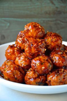 Orange Chicken Meatballs, Baked Orange Chicken, Orange Chicken Sauce, Low Calorie Chicken, Orange Baking, Chicken Meatball Recipes, Diner Recept, Sauce For Chicken, Chicken Bites