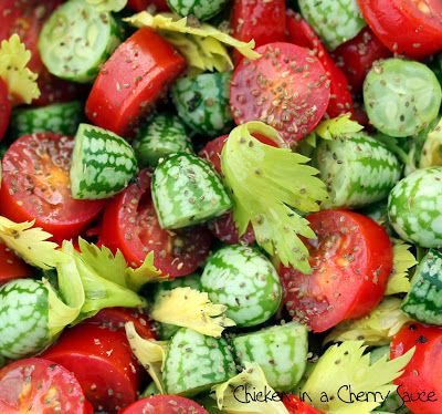 Cucamelon Recipes, Mantu Recipe, Beautiful Salads, Salad Recipes Healthy Easy, Cherry Sauce, Summer Eats, Scallop Recipes, Easy Healthy Lunches, Harvest Recipes