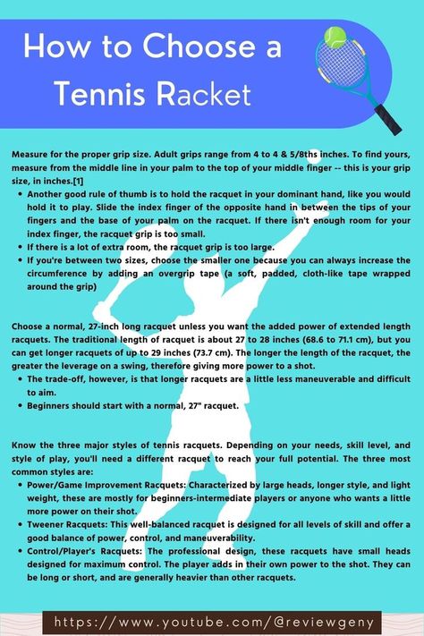 Whether you're a beginner hitter or dreaming of becoming the next tennis champion, buying a tennis racquet will make a big difference for your game. All tennis racquets aren't created equally, and they all have their pros and cons. If you're thinking of playing tennis frequently, in any capacity, the right racquet is an investment worth researching. Beginner Tennis, Tennis Rules, Tennis Lifestyle, Tennis Techniques, Tennis Champion, Tennis Tips, Tennis Gear, Playing Tennis, Tennis Racquets