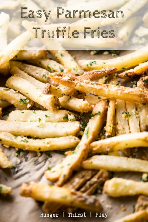 Homemade Crispy Fries, Sandwich Night, Truffle Oil Recipes, Parmesan Truffle Fries, Fry Day, Oven Baked Fries, Easy Truffles, Truffle Pasta, Crispy Fries