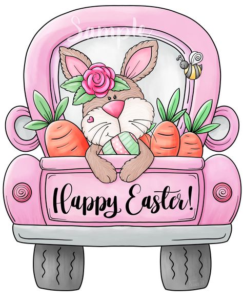 Easter Drawings, Easter Paintings, Checkbook Covers, Easter Bunny Crafts, Spring Easter Crafts, Easter Images, Easter Pictures, Easter Clipart, Pink Easter