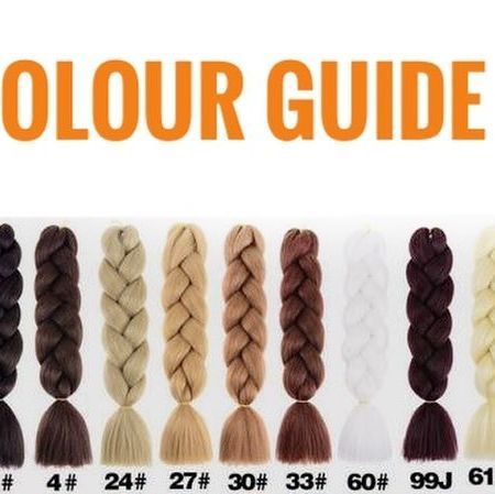 Xpression colors 1B, 2, 30, 33..., color mix braids 33 Braiding Hair Color, Color 30 And 33 Mixed Braids, Color Mix Braids, Expression Braids, Braiding Hair Colors, Hair Stripes, Hair Color Guide, Color Guide, Braiding Hair