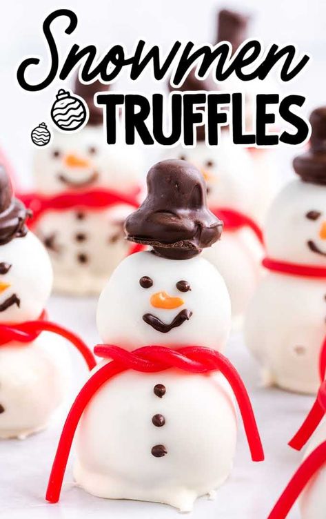 Cheesecake Bar, Fun Holiday Treats, Easy Truffles, Easy Holiday Treats, Christmas Truffles, Homemade Truffles, Cute Snowmen, Fudge Pie, Cookie Dough Truffles