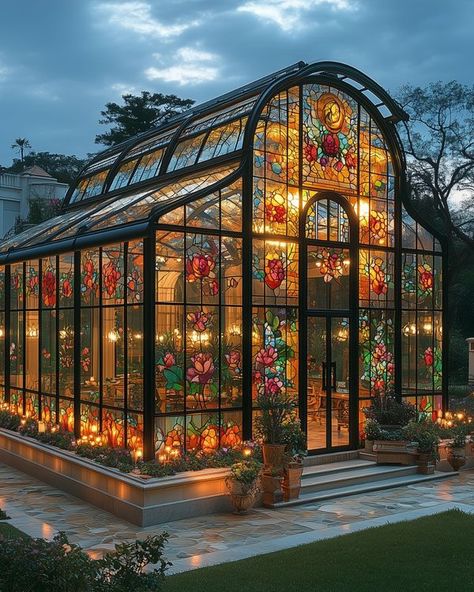 Gardening Club USA Glass Gazebo, Glass Green House, Greenhouse Cafe, Gardening Club, Conservatory Design, Glass Greenhouse, Home Greenhouse, Witch Garden, Glass Window Art