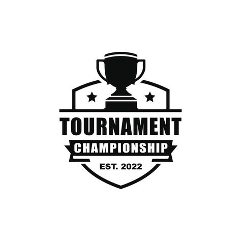 Tournament championship logo vector. Trophy logo Championship Logo Design, Trophy Logo Design, Champion Logo Design, Trophy Logo, Tournament Logo, Championship Logo, Shield Vector, Badge Icon, Chess Club