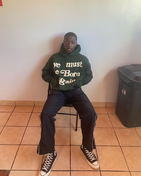 Ye Must Be Born Again Hoodie Outfit, Ye Must Be Born Again Hoodie, Sp5der Hoodie Outfit, Ye Must Be Born Again, Born Again, Stylish Mens Outfits, Hoodie Outfit, Streetwear Fashion, Nba