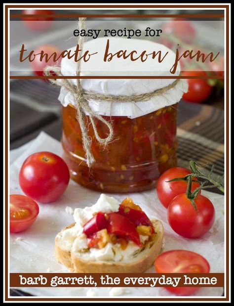 Bacon Jam Recipe, Savory Jam, Homemade Food Gifts, Bacon Tomato, Bacon Jam, Jam And Jelly, Savory Sauce, Garden Recipes, Jams & Jellies