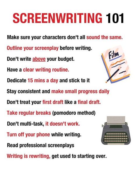 How To Write A Short Film Script, Movie Script Ideas, Movie Script Writing Aesthetic, Screen Writing Tips, Movie Making Tips, How To Write A Screenplay, How To Make A Movie, Short Film Prompts, Scriptwriting Tips