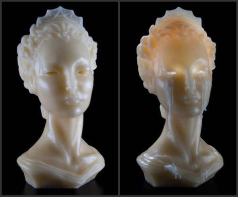 D.L. & Co (@DL_Co) on X Candle Sculpture, Wax Statue, Las Vegas Boulevard, Candle Projects, Moody Interiors, Creative Candles, Candle Carving, Goth Home, Victorian Goth