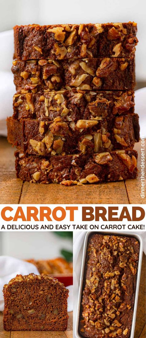 Carrot Bread Recipe, Carrot Cake Bread, Brunch Dessert, Carrot Bread, Dinner Then Dessert, Brunch Desserts, Carrot Cake Recipe, Carrot Recipes, Savoury Cake