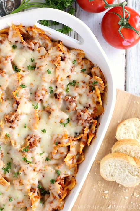 Italian Sausage Bake, Hamburger Pasta Recipes, Pasta Italian Sausage, Farfalle Pasta Recipes, Bow Tie Pasta Recipe, Pasta Recipes Video, Italian Sausage Recipes, Sausage Bake, Baked Pasta Recipes