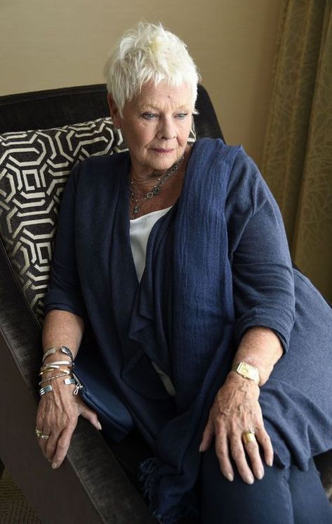 Judi Dench Haircut, Judith Dench, Judy Dench Hair, Judy Dench, Women In Their 20s, Hair Cuts For Women, Judi Dench, Short Grey Hair, Super Short Hair