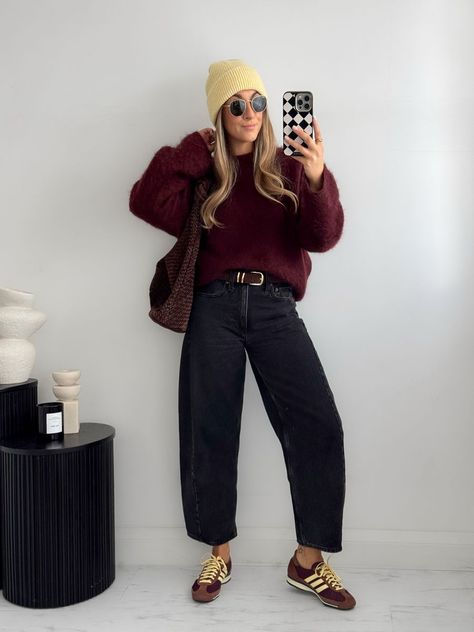 missy_elz on LTK How To Style Mid Rise Jeans, Winter Barrel Jeans Outfit, Shoes To Wear With Barrel Jeans, Barrel Jeans Winter Outfit, Free People Barrel Jeans Outfit, Barrel Jean Outfit, Black Cropped Jeans Outfit, Barrel Jeans Outfit Fall, Barrel Jeans Outfit Winter