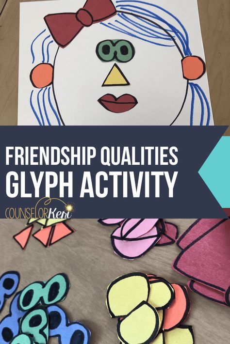 Looking for a fun friendship qualities activity? This "what I like in a friend" glyph is perfect for group counseling and individual counseling in kindergarten, 1st grade or 2nd grade! Think about what a friend is and friendship characteristics in the group counseling activity for elementary school counseling. Kindergarten Friendship Activities, Friendship Group Activities Elementary, Friendship Activities Primary School, Friendship Sel Activities, Friendship Groups Elementary School, Teaching Friendship, Friendship Crafts, Friendship Lessons, Group Counseling Activities