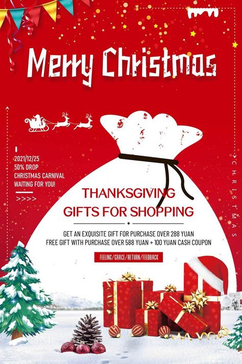 Christmas Promotion Design, Christmas Eve Poster, Eve Poster, Christmas Sale Poster, Mall Christmas, Christmas Poster Design, Christmas Advertising, Christmas Graphic Design, Poster Christmas