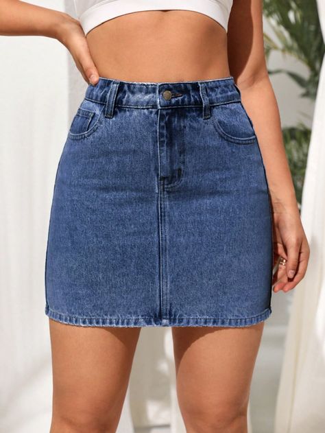 Damen Taschendekoration Kurzer Lässig Bodycon Jeans Minirock Verschiedenfarbig Lässig   Denim Einfarbig Figurbetont Undehnbar  Women Clothing, size features are:Bust: ,Length: ,Sleeve Length: Trendy Cheap Dark Wash Skort, Cheap Denim Pleated Skort, Cheap Y2k Style Denim Skirt For Spring, Cheap Denim Mini Skirt For Streetwear, Cheap Denim Blue Skort For Summer, Jean Skirt Outfits, Short Pollera, Short Jean Skirt, Jean Skirts