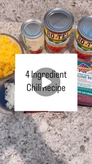 theerikaanderson on September 13, 2024: "Here’s the easiest chili recipe you’ll ever find (and it’s the perfect 20-minute fall dinner) ⬇️

1 lb lean ground beef
2 10 oz cans of Rotel diced tomatoes with green chiles
1 6 oz can of tomato paste
1 pack McCormick Original Chili seasoning

Directions
Brown ground beef in large pot. (I don’t drain grease because it helps thicken up the chili.)
Add tomato paste.
Add diced tomatoes (don’t drain).
Add chili seasoning.
Mix well and bring to a boil.
... Rotel Diced Tomatoes And Green Chilies Recipes, Mccormick Chili Recipe, Easiest Chili Recipe, Rotel Chili Recipe, Rotel Chili, Mccormick Chili, Green Chili Recipes, Rotel Tomatoes, Chili Recipe Easy