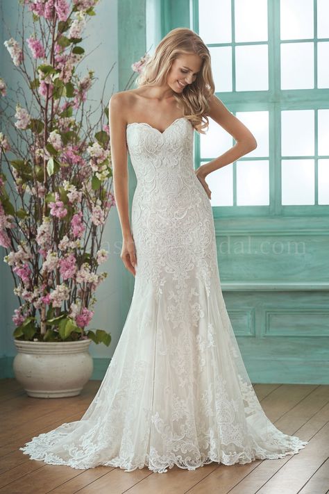 F201017 Sweetheart Strapless Embroidered Lace & Silky Jersey Wedding Dress Trumpet Wedding Dress Strapless, Sweetheart Trumpet Wedding Dress, Lace Mermaid Wedding Dress Sweetheart Strapless, Sweetheart Spaghetti Strap Wedding Dress, Mermaid Lace Wedding Dress Strapless, Sweetheart Neckline Sheath Wedding Dress, Fit And Flare Bridal Gown, Strapless Sweetheart Mermaid Wedding Dress, Lace Sweetheart Neckline Wedding Dress