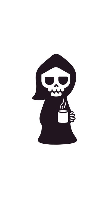 Skeleton Drinking Coffee Wallpaper, Skeleton Drinking Coffee Tattoo, Ghost Drinking Coffee Tattoo, Reaper Doodle, Skeleton Holding Coffee, Skull Drinking Coffee, Keychain Sayings, Skeleton With Coffee, Coffee Doodles