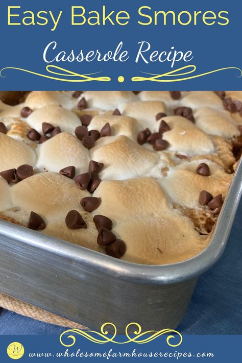 Smores Casserole, Dessert Casserole, Marshmallow Treats Recipe, Smores Bars, Baked Smores, Bars Dessert, Smores Dessert, Smore Recipes, Easy Bake