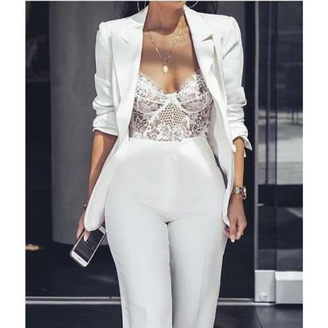 White Lingerie Outfit, White Lace Bodysuit, Woman Suit, Woman Suit Fashion, Bodysuit Lingerie, Prom Outfits, White Lingerie, Lingerie Outfits, Looks Chic