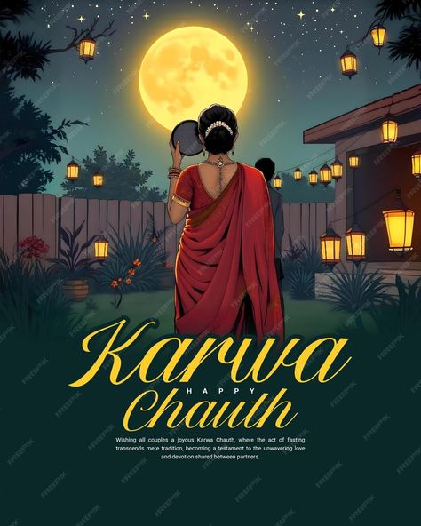 Happy Karwa Chauth and Karva Chauth for married women Fasting social Media Post banner | Premium AI-generated PSD Happy Karwa Chauth, Karva Chauth, Married Women, Free Business Card Mockup, Business Card Maker, Flyer Maker, Married Woman, Poster Invitation, Presentation Template Free