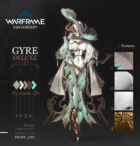 Gyre Deluxe Skin Concept -image included!- **model breakdown sheet updated!!** - Fan Concepts - Warframe Forums Warframe Concept Art Character Design, Warframe Characters, Warframe Art, Avatar Picture, Game Character Design, Robot Concept Art, Conceptual Design, Fantasy Concept Art, Armor Concept